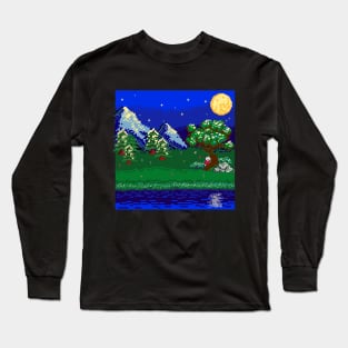 Pixel Night in the Forest Long Sleeve T-Shirt